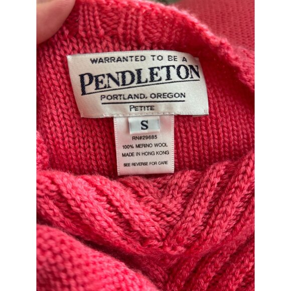 Vintage Pendleton 100% Merino Wool Short Sleeve Pink Knit Sweater Top SP - Picture 6 of 12